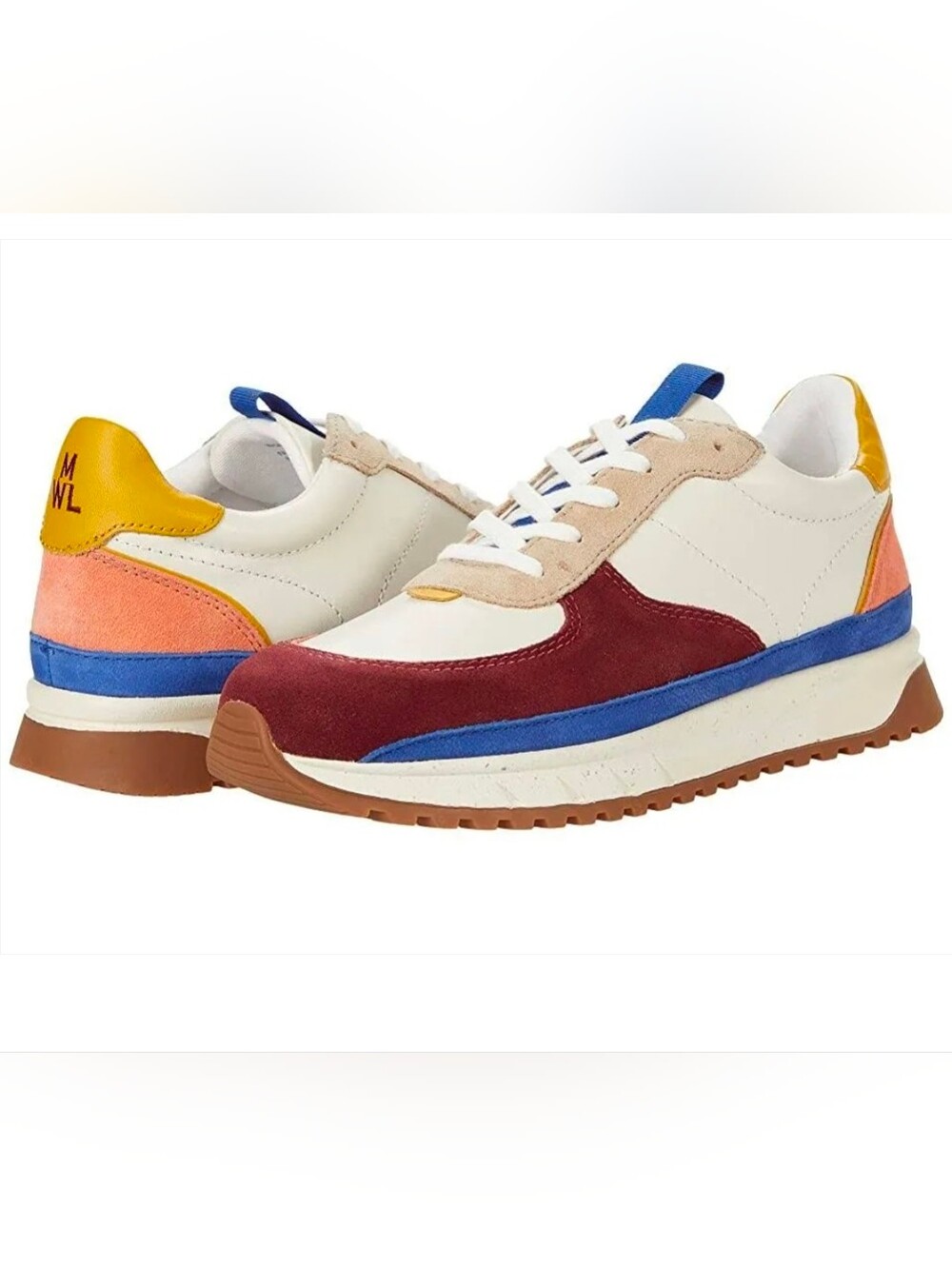Madewell Suede Kickoff Trainer Sneakers Feature A Multi-Color Block Design, Sz 7